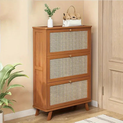 Bamboo 3-Door Shoe Cabinet