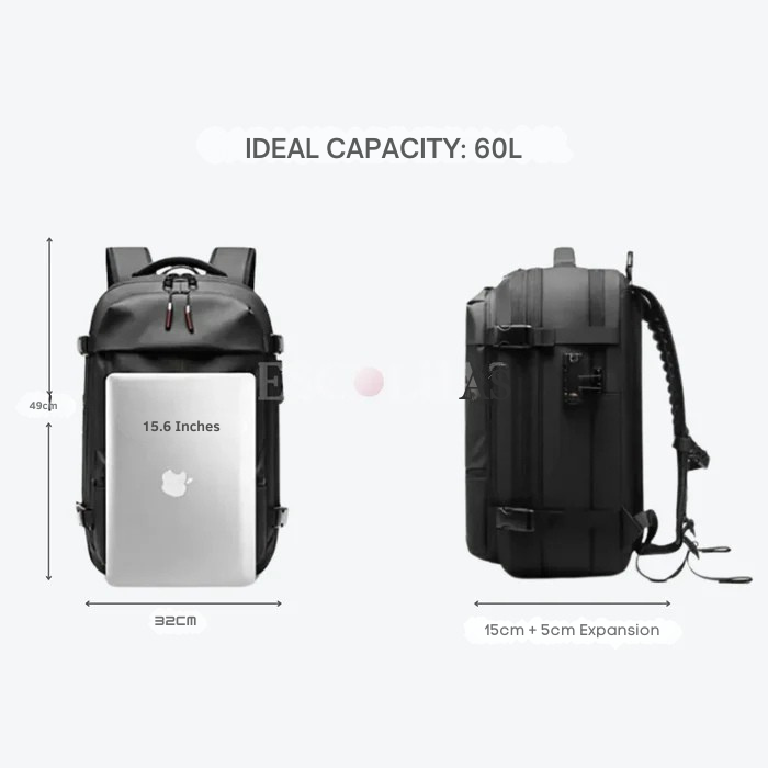 Vacuum Compression Backpack for Travel and Organisation AirTrek Bag